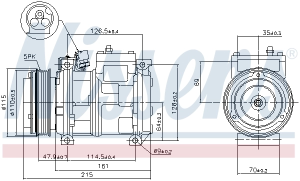 Compresor de aire acondicionado 89093 Nissens