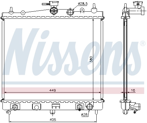 Radiador de água Nissens 68700A