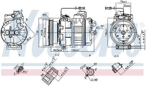 Compresor de aire acondicionado 89027 Nissens