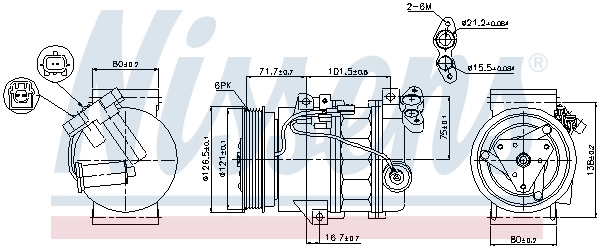 Compresor de aire acondicionado 89386 Nissens
