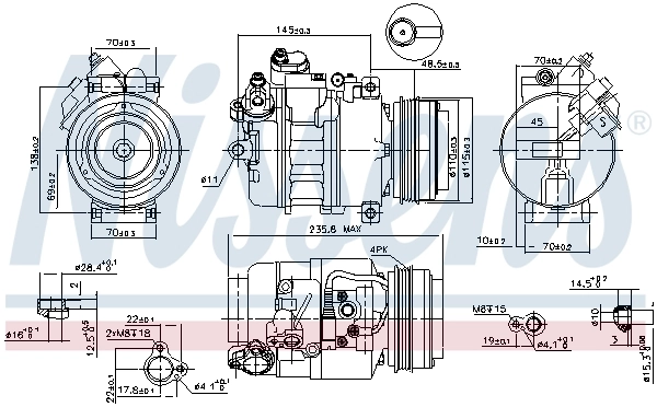 Compresor de aire acondicionado 89080 Nissens