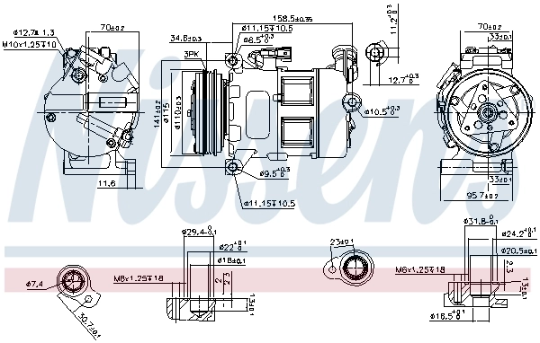 Compresor ac Nissens 890062 precio, desde 355,61 EUR