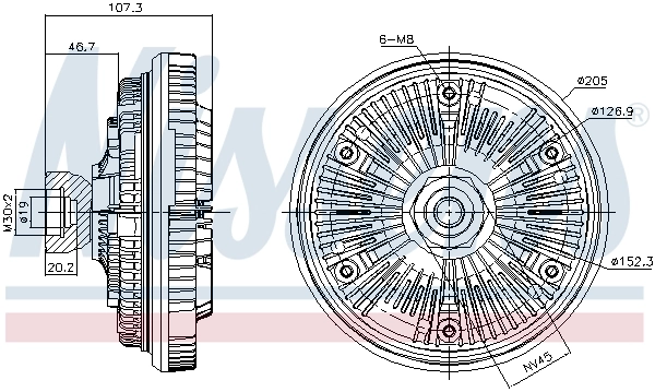Embrague viscoso de ventilador 86130 Nissens