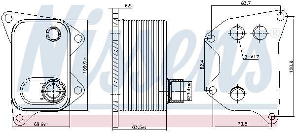 Radiador de aceite debajo del filtro 90994 Nissens