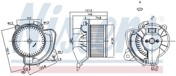 Motor del ventilador del sistema de acondicionamiento de aire General Motors 13293624