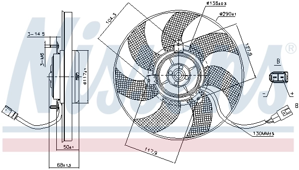 Ventilador de refrigeración completo derecho (motor y hélice) Nissens 85680