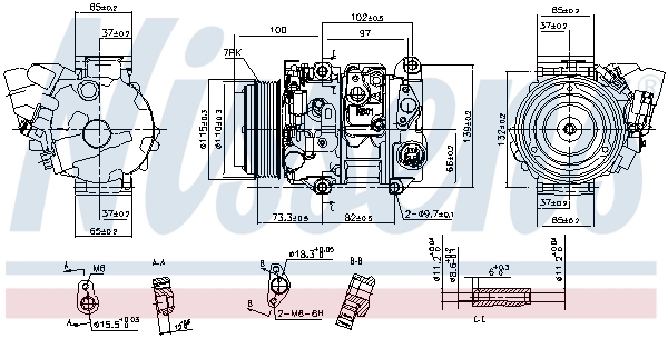 Compresor de aire acondicionado 890143 Nissens