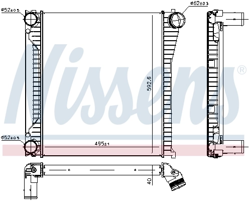 Intercooler 96136 Nissens