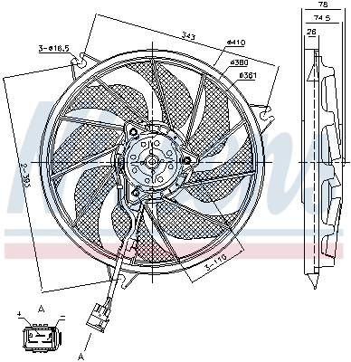 Ventilador de refrigeración del motor Nissens 85787