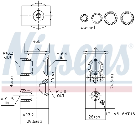 Válvula TRV, aire acondicionado  Nissens 999351