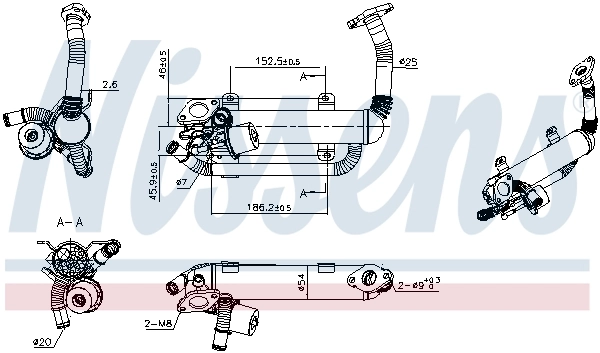 Enfriador de recirculación de gases de escape EGR Nissens 989275