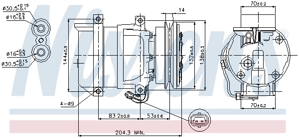 Compresor de aire acondicionado 89108 Nissens