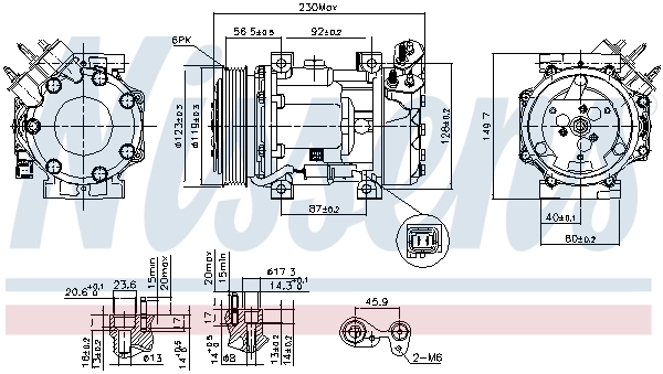 Compresor de aire acondicionado 89076 Nissens
