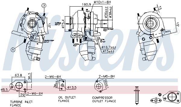 93350 Nissens Turbo para motor