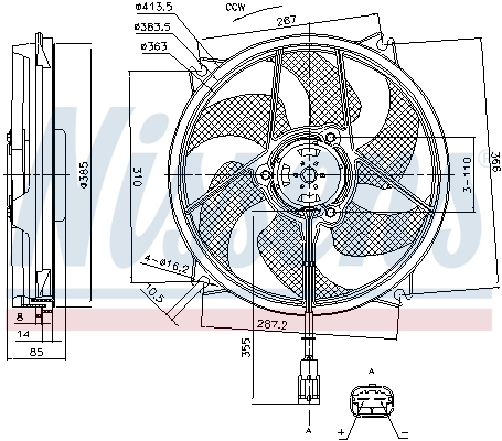 Ventilador de refrigeración del motor Nissens 85788