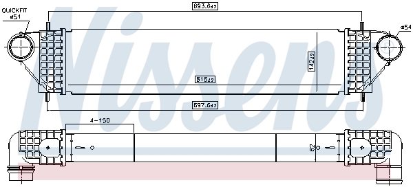 961005 Nissens Radiador de intercooler