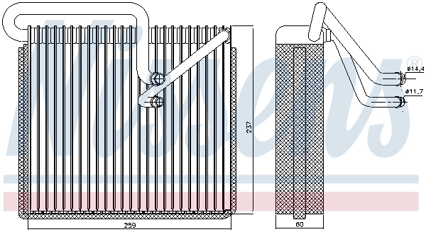 Evaporador de aire acondicionado 92190 Nissens