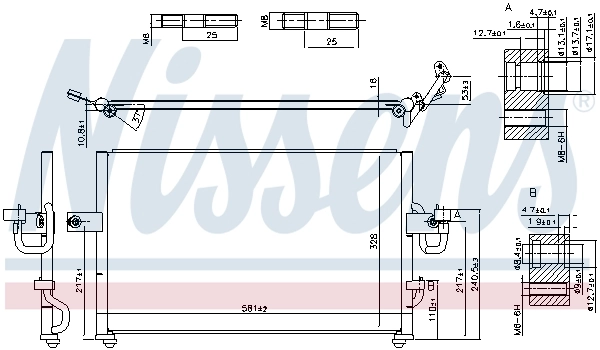 Radiador de aire acondicionado para Hyundai Accent I 