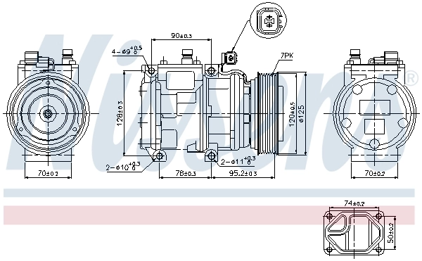 Compresor de aire acondicionado 89186 Nissens