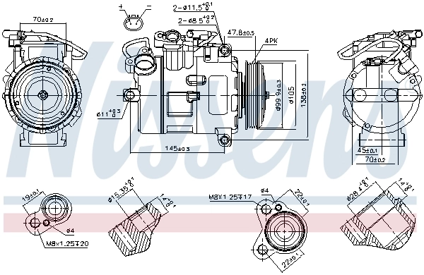 Compresor de aire acondicionado 89116 Nissens