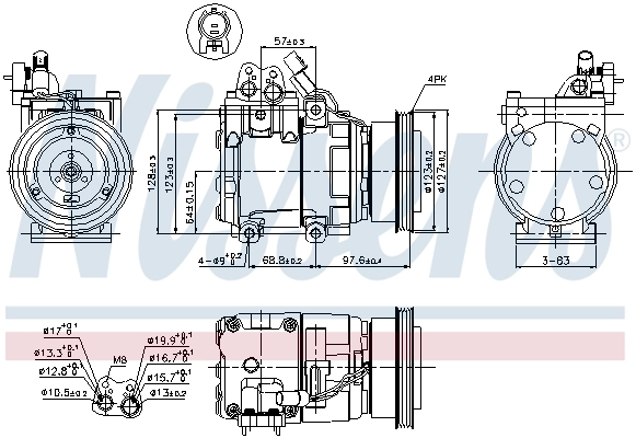Compresor de aire acondicionado 89264 Nissens