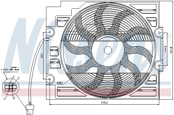 Difusor del radiador del aire acondicionado con ventilador y motor Nissens 85421