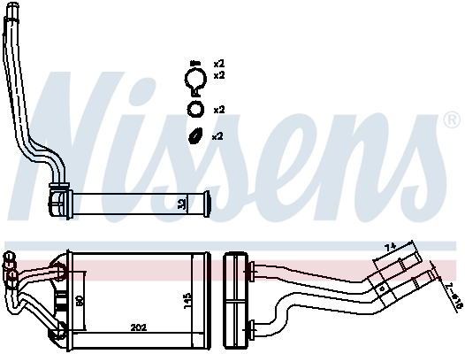 70980 Nissens Radiador interior