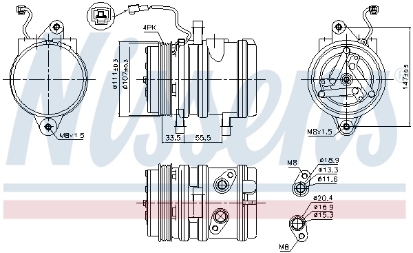 Compresor de aire acondicionado 89275 Nissens