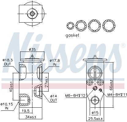 Válvula TRV, aire acondicionado  Nissens 999366