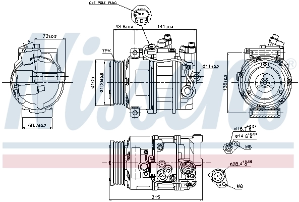 Compresor de aire acondicionado 89520 Nissens