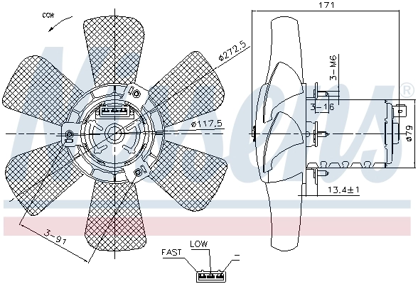 Ventilador (rodete +motor) refrigeración del motor con electromotor completo Volkswagen Passat 3A5, 351, 315