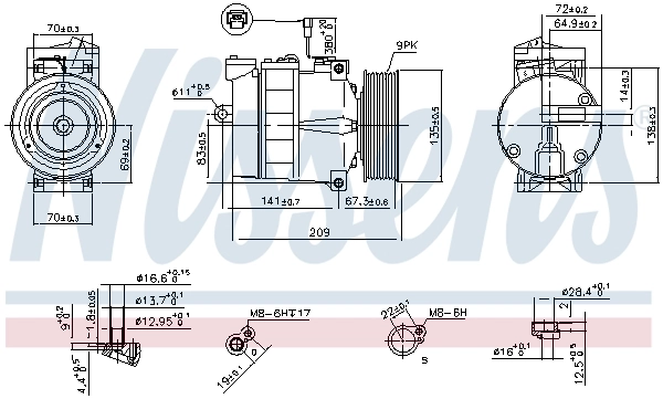 Compresor de aire acondicionado 8FK351176521 Mahle Original