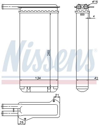 71755 Nissens Radiador interior
