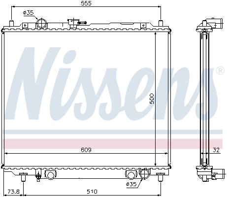 Radiador 62852 Nissens