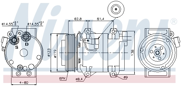 Compresor de aire acondicionado 89070 Nissens