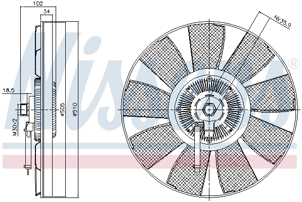 Embrague del ventilador Nissens 86218