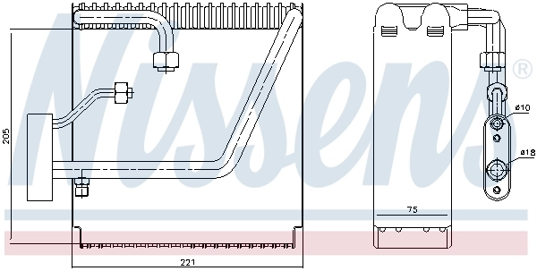 Evaporador de aire acondicionado 92204 Nissens