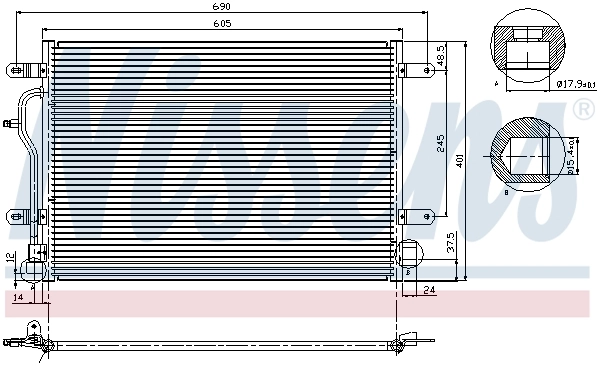94665 Nissens Radiador de aire acondicionado