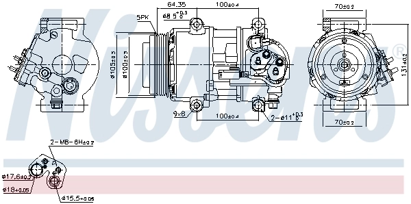 Compresor de aire acondicionado 89089 Nissens
