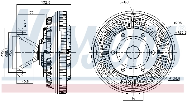 Embrague viscoso de ventilador 86145 Nissens
