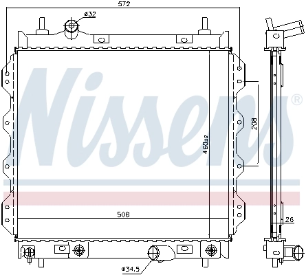 Radiador 61002 Nissens