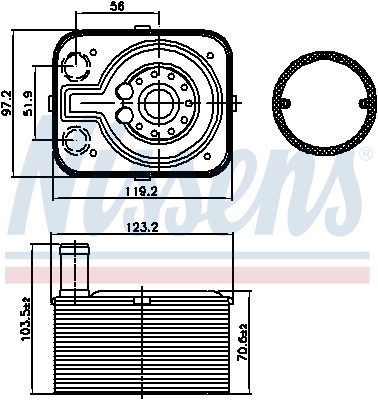 90655 Nissens Radiador de aceite debajo del filtro
