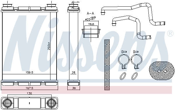 707203 Nissens Radiador interior
