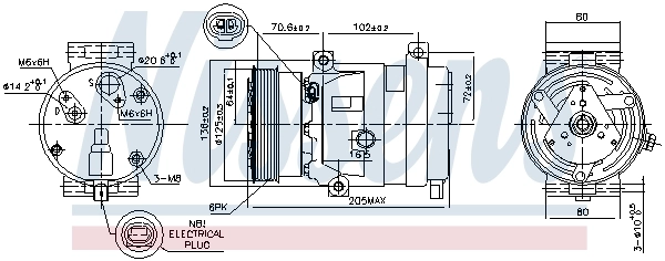 Compresor de aire acondicionado 89218 Nissens