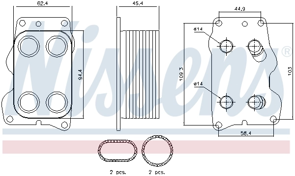 Radiador de aceite debajo del filtro Nissens 90740