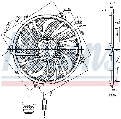 Ventilador del motor 1250G2 Toyota