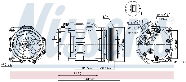 Compresor de aire acondicionado 89044 Nissens