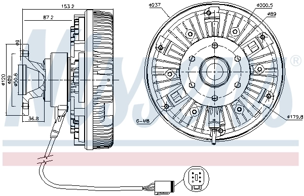 Embrague del ventilador Nissens 86023