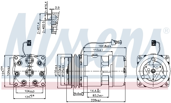 Compresor de aire acondicionado 89141 Nissens