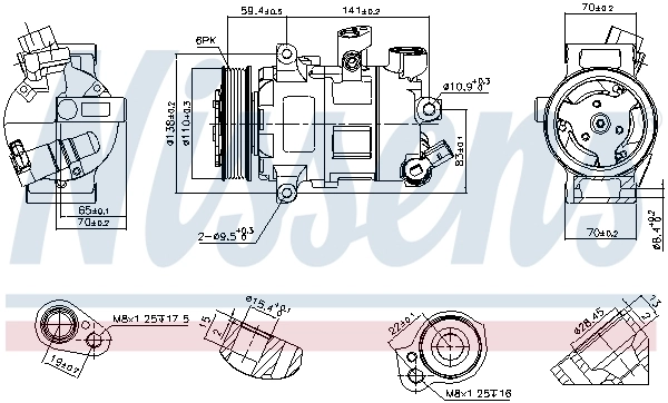 890607 Nissens Compresor climatizador